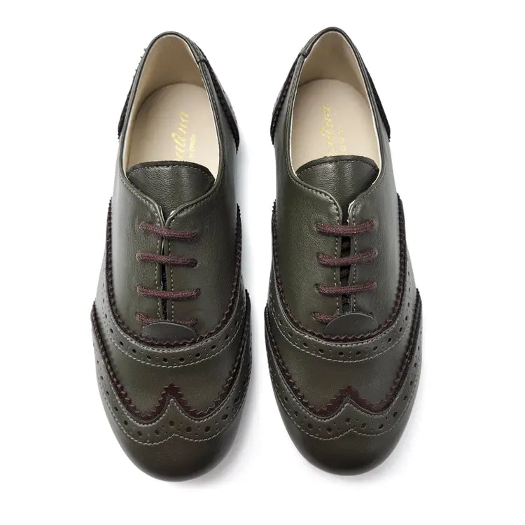 Sonatina imperial seaweed green wingtip lace oxford - boys