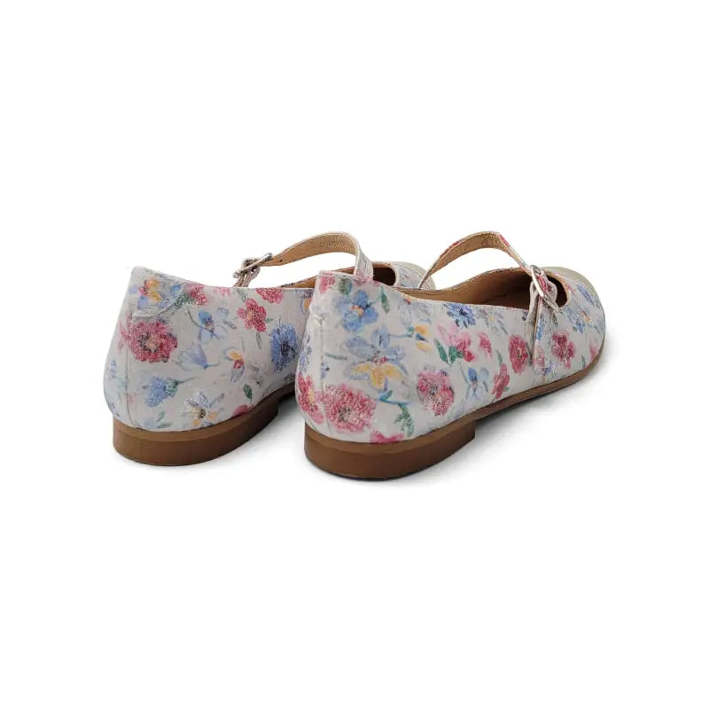 Sonatina marylou white floral gold cap mary jane - girls