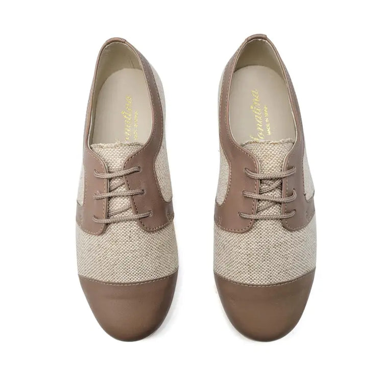 Sonatina sir taupe linen lace oxford - boys