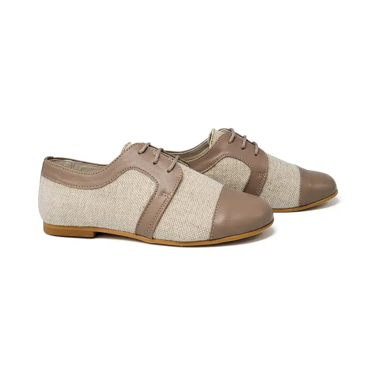 Sonatina sir taupe linen lace oxford - boys