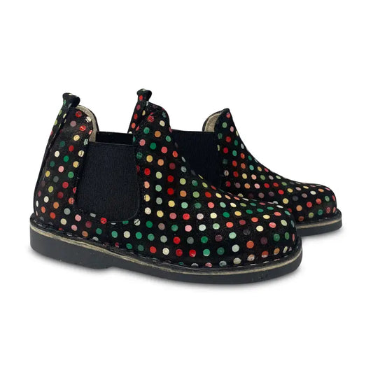 Sonatina Spice Colorful Polka Dot Slip On Bootie - GIRLS