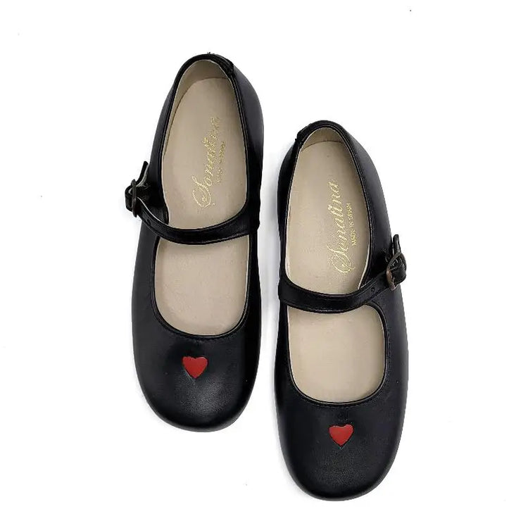 Sonatina Tracey Black Red Heart Mary Jane - GIRLS