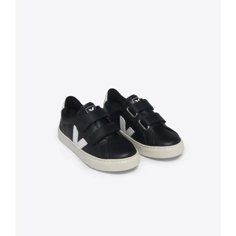 Veja Black White Velcro Sneaker V102 for Comfortable Fit Laced