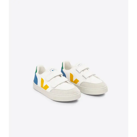 Veja mustard blue velcro sneaker v102 - velcro sneaker