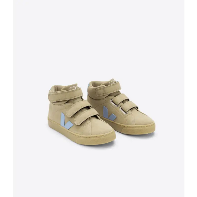 Veja sky blue ’v’ taupe suede velcro hi top sneaker 2997 - boys