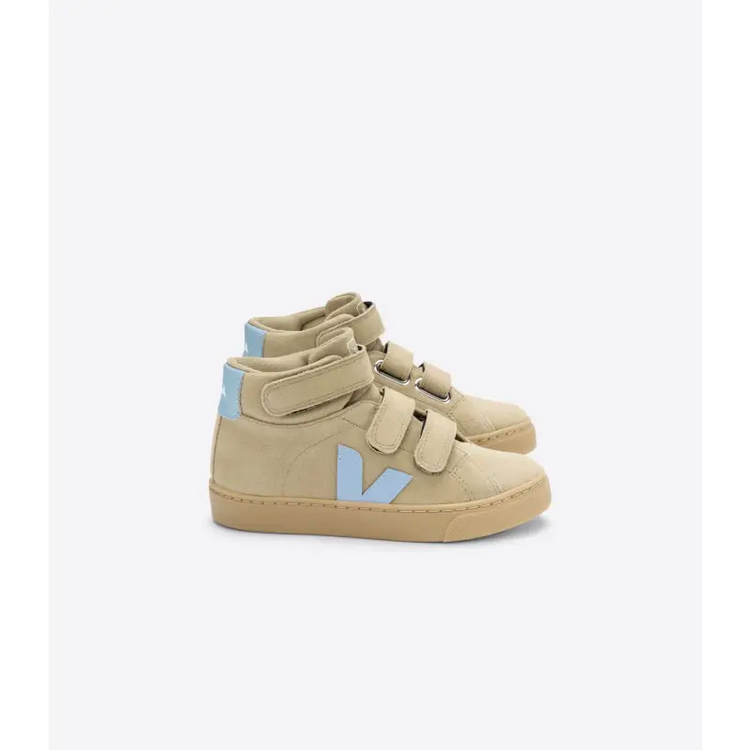 Veja sky blue ’v’ taupe suede velcro hi top sneaker 2997 - boys