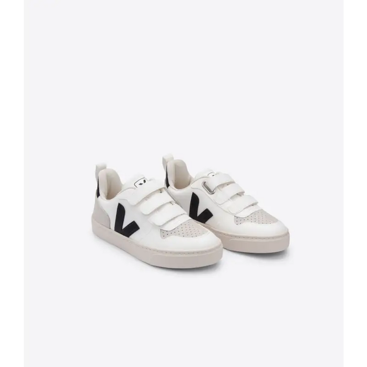 Veja white black three strap velcro sneaker 2565 - boys