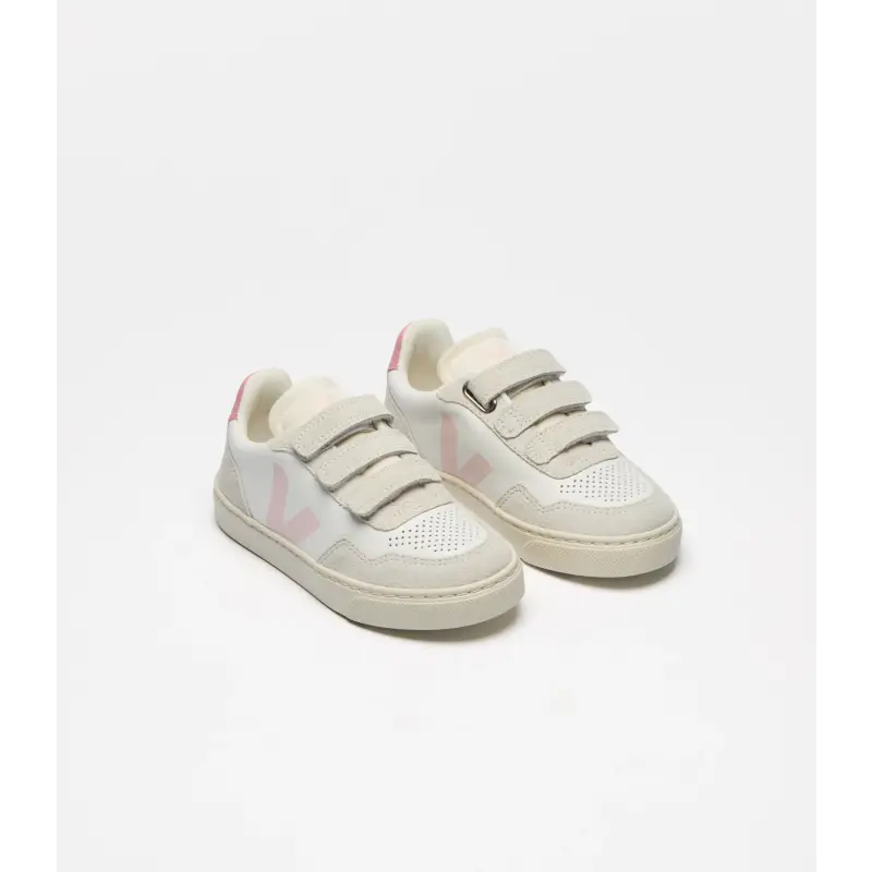 Veja White Rosa Pink Triple Velcro Sneaker V103 - GIRLS