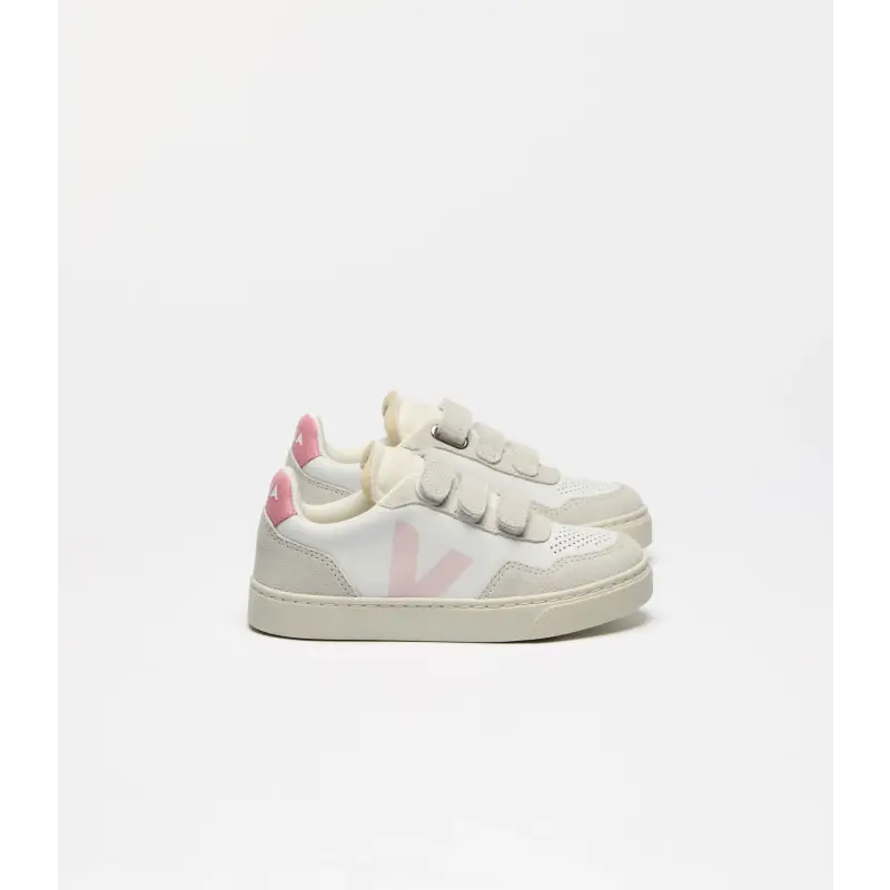 Veja White Rosa Pink Triple Velcro Sneaker V103 - GIRLS