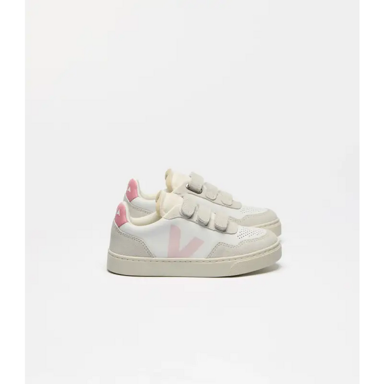 Veja White Rosa Pink Triple Velcro Sneaker V103 - GIRLS