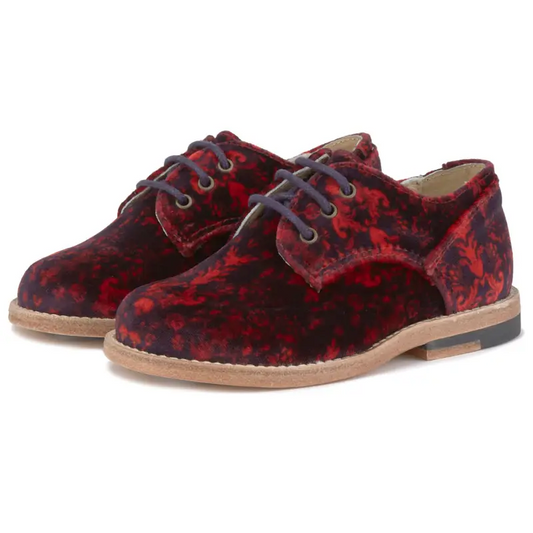 Young soles bobby brogue red velvet - lace up oxford