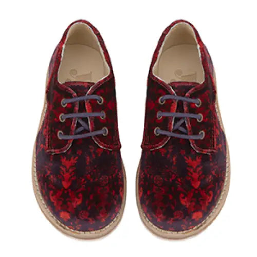 Young soles bobby brogue red velvet - lace up oxford