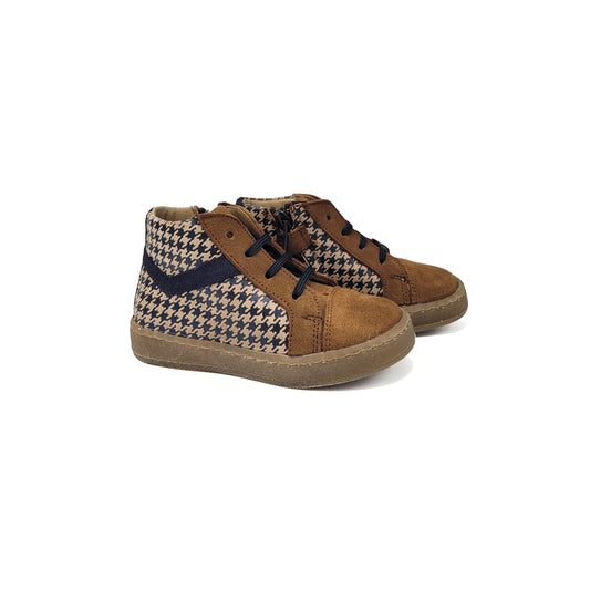Confetti Brown Houndstooth High top Sneaker 2623