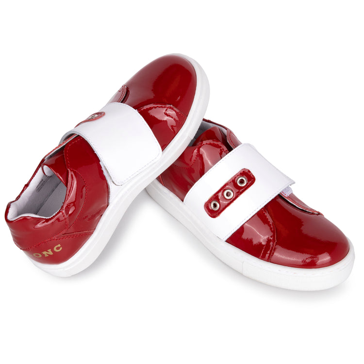Blublonc Red Patent Velcro Sneaker A5011