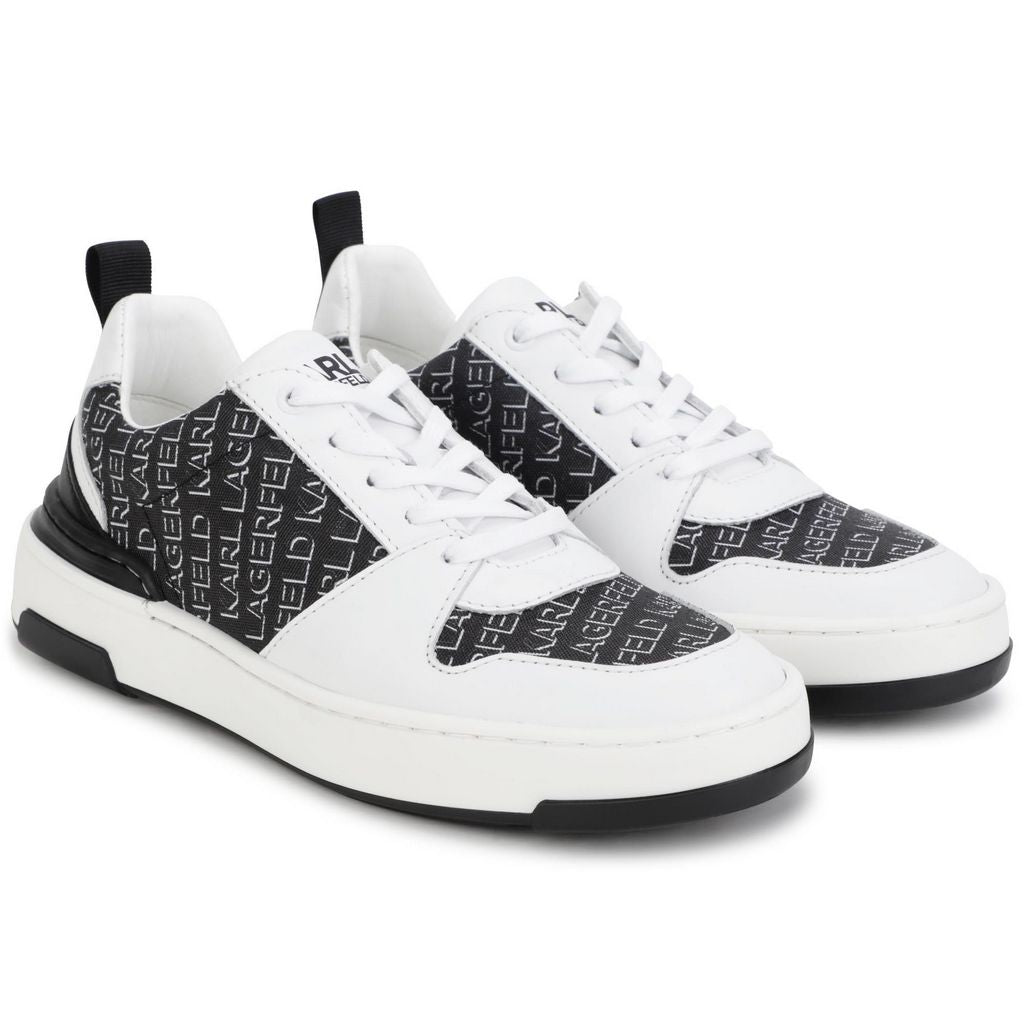 Karl Lagerfeld White and Black Lace Sneaker 29064 34