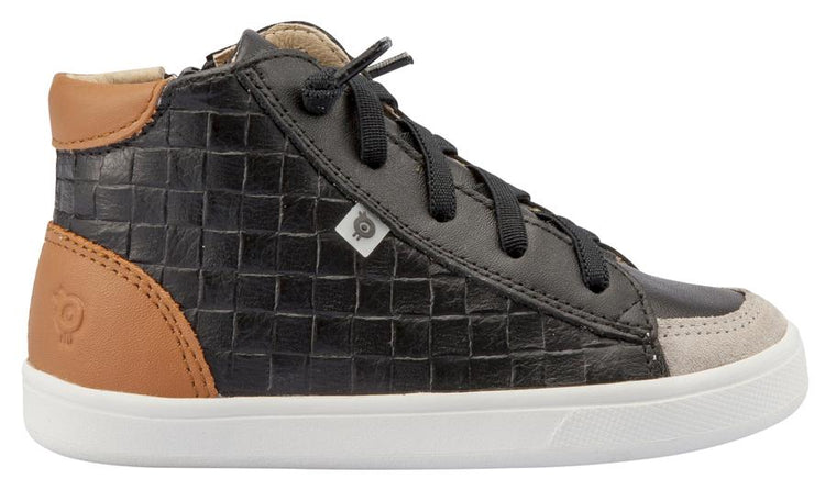 Oldsoles Black Weave Tan High Top Bootie 6081