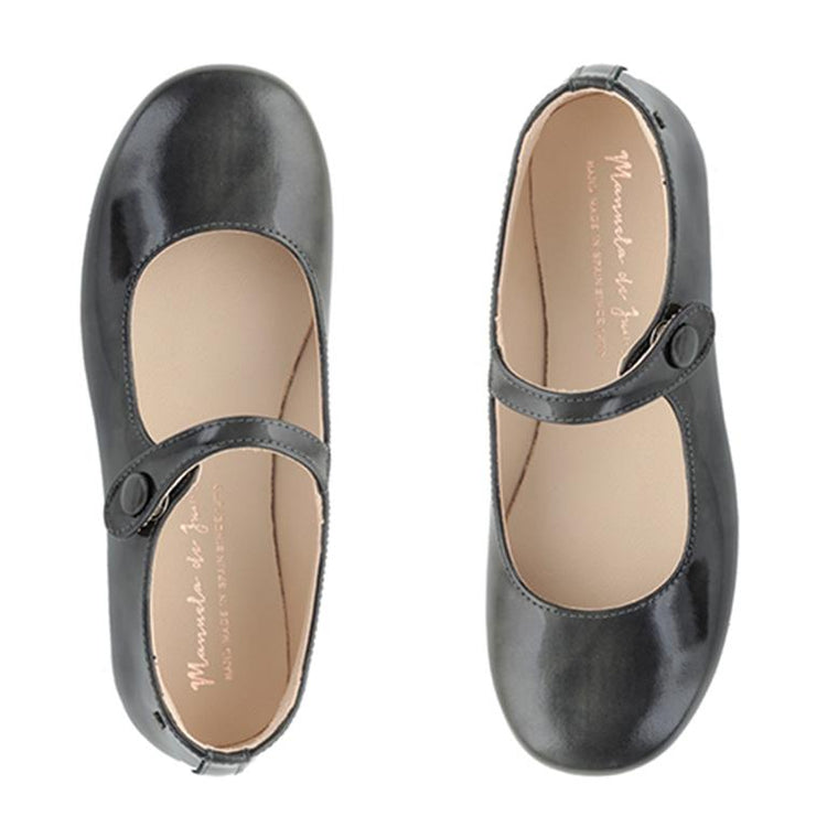 Manuela De Juan Dark Grey Patent Leather Mary Jane S2108