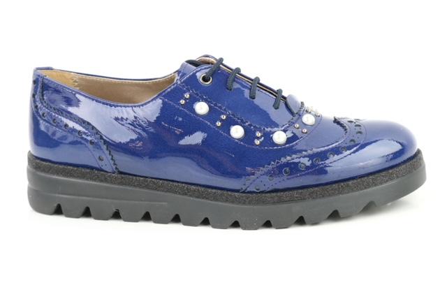 Papanatas Blue Patent Leather Pearl Oxford 4454X
