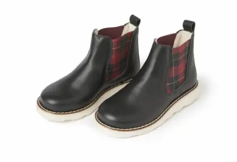 Sonatina Hero Black Red Plaid Bootie