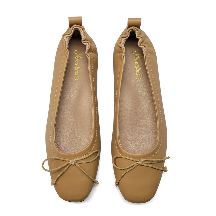 Bow Cognac Ballet Flat 036