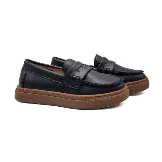 Mamelina Black Leather Penny Loafer 16067