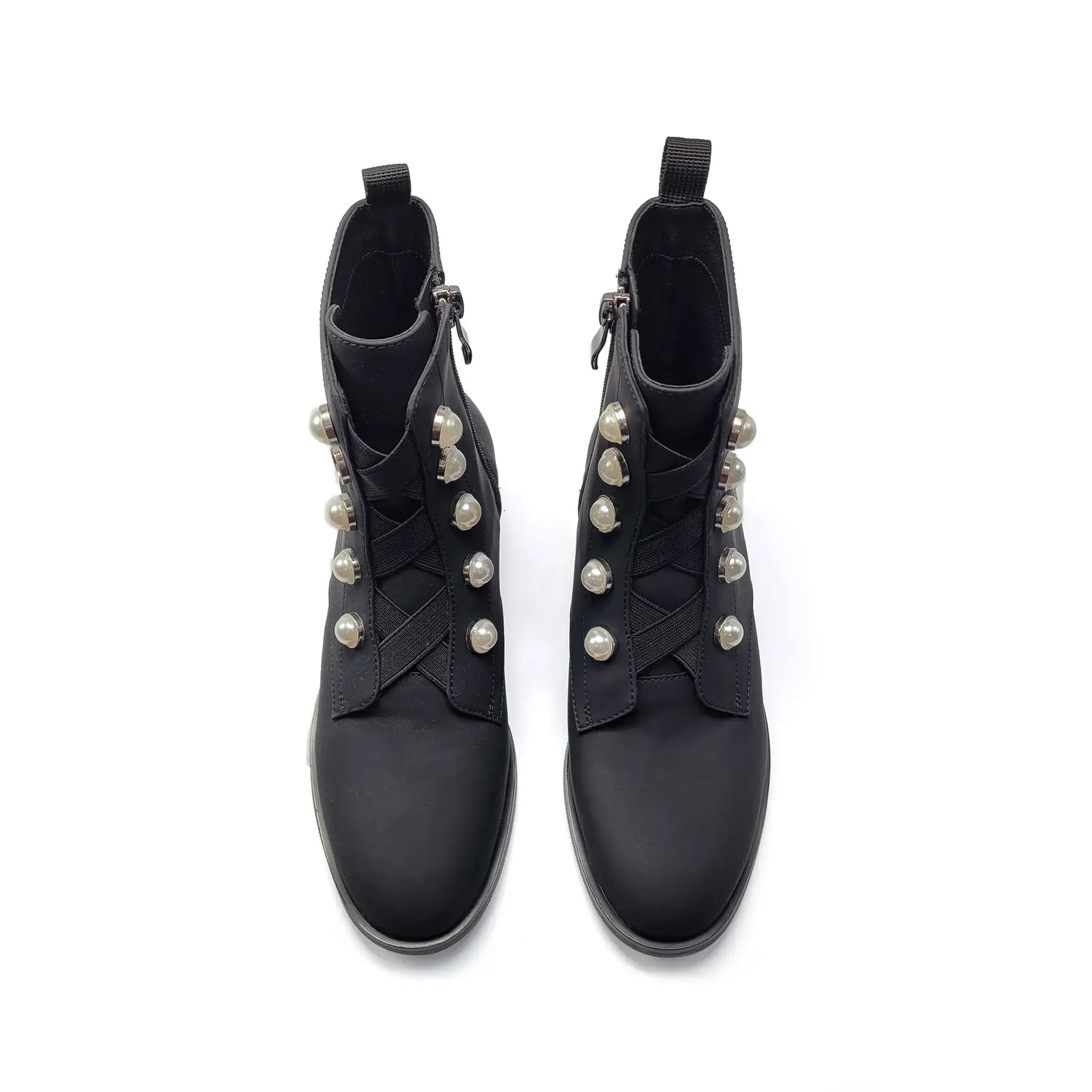 1936 black gum pearl stud bootie 202212 - girls