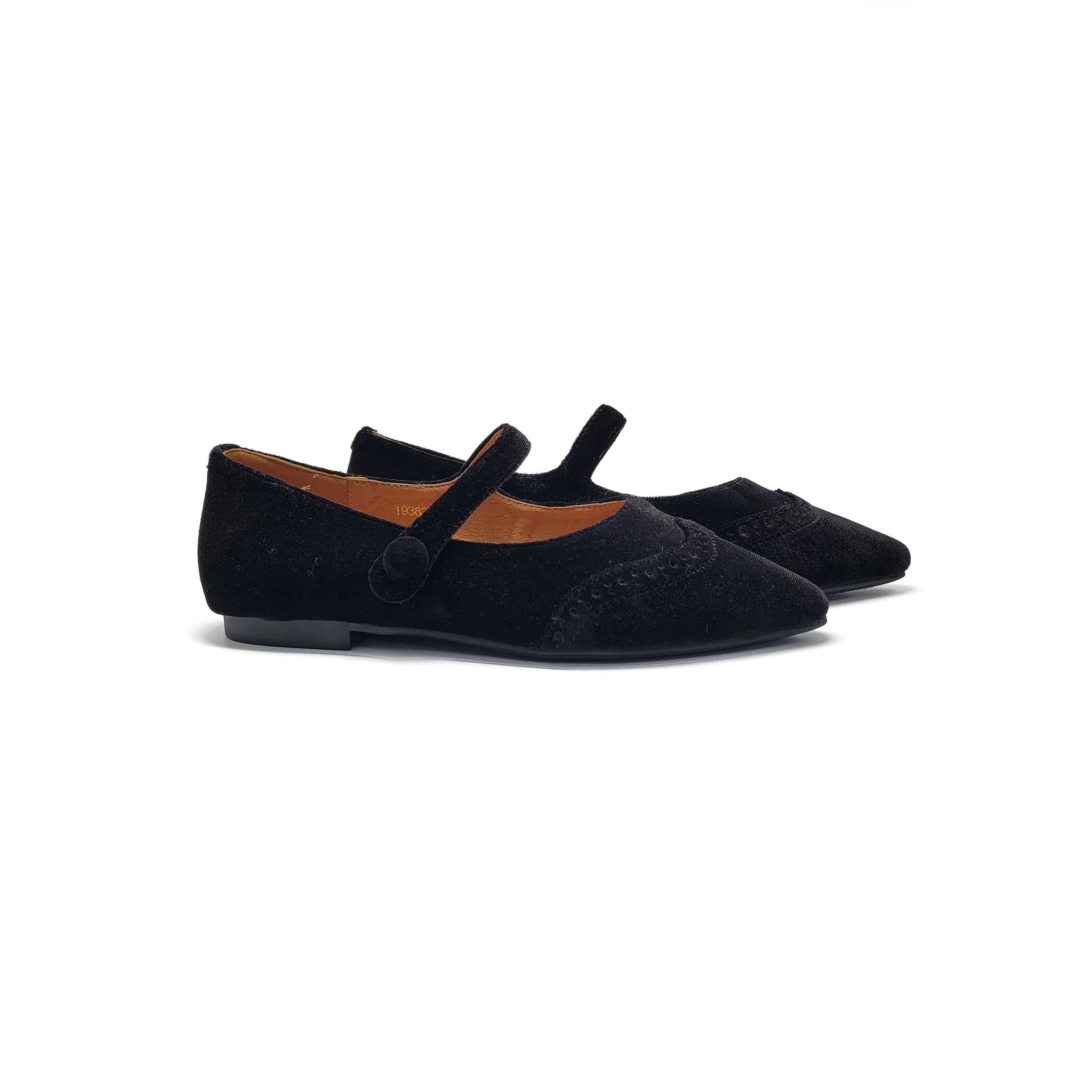 1936 Black Velvet Pointy Mary Jane 19363