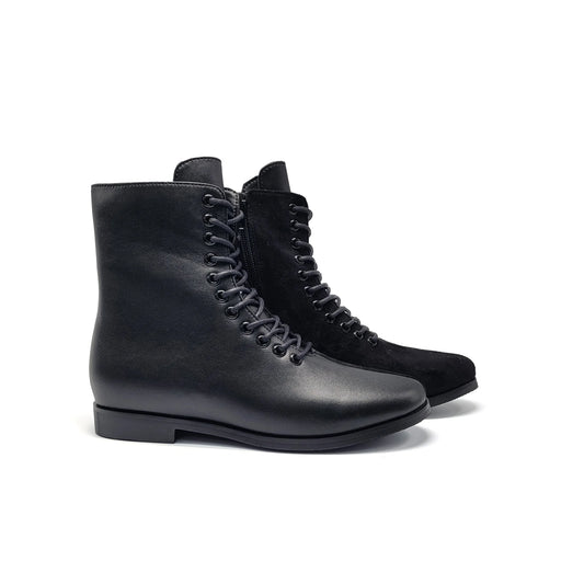 1936 Suede Leather Combo Lace Bootie