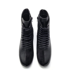 1936 Suede Leather Combo Lace Bootie