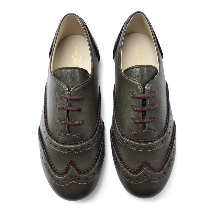 Sonatina Imperial Seaweed Green Wingtip Lace Oxford