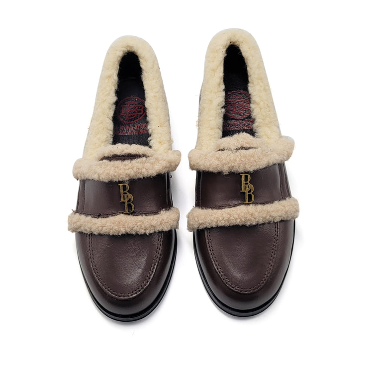 Blublonc Holly Brown Sherpa Loafer
