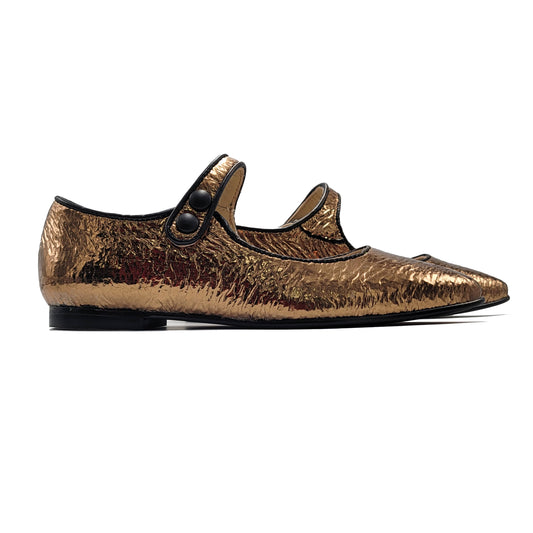 LMDI Gold Foil Pointy Mary Jane 137018A