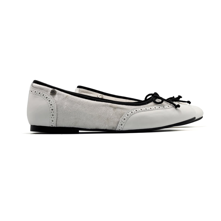 Manuela De Juan White Gum Wingtip Ballet S3062