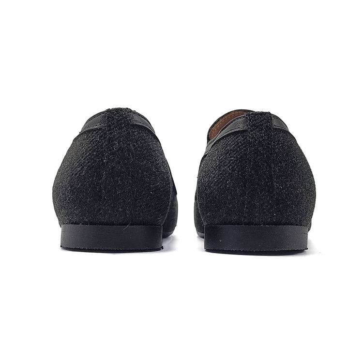 Brunellis Black Wool Smoking Shoe BR103