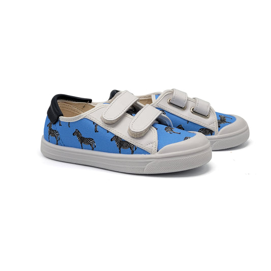Pepe' Blue Zebra Velcro Sneaker 075