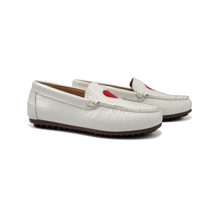 LMDI White Heart Patent Leather Loafer 2410