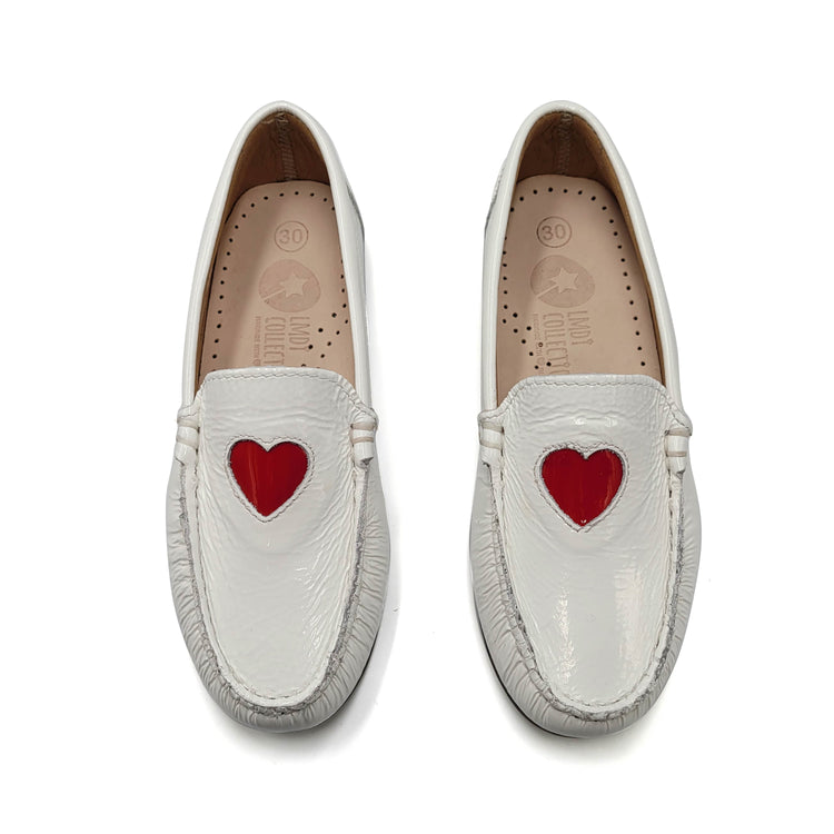 LMDI White Heart Patent Leather Loafer 2410