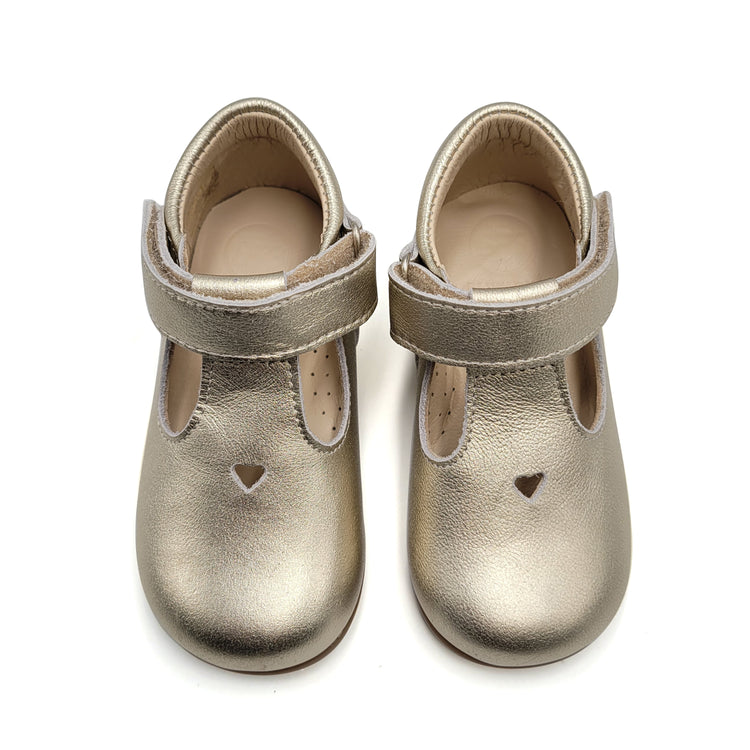 Blublonc Amore Gold Hearts Baby Shoe