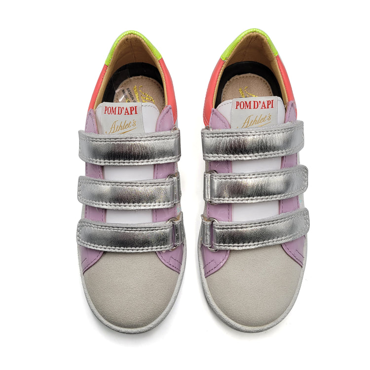 Pom D'Api Top White Glitter Velcro Sneaker