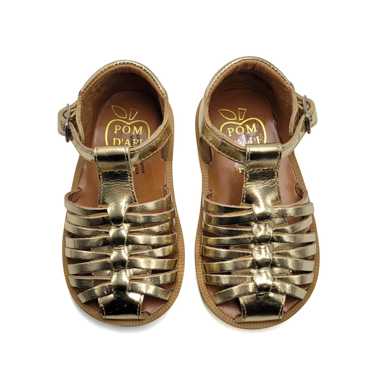 Pom D'Api Poppy Royal Gold Metal Sandal