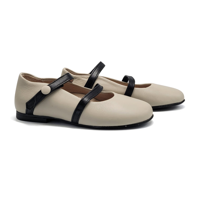 HOO Ivory Black Double Strap Mary Jane CV3170