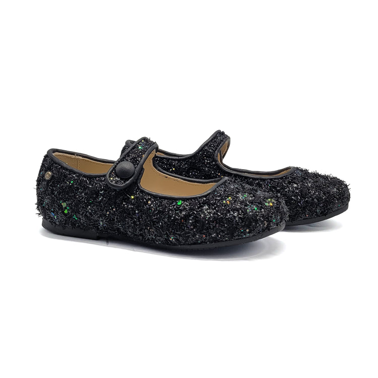 Manuela De Juan Black Colorful Shimmer Quilted Mary Jane S2489