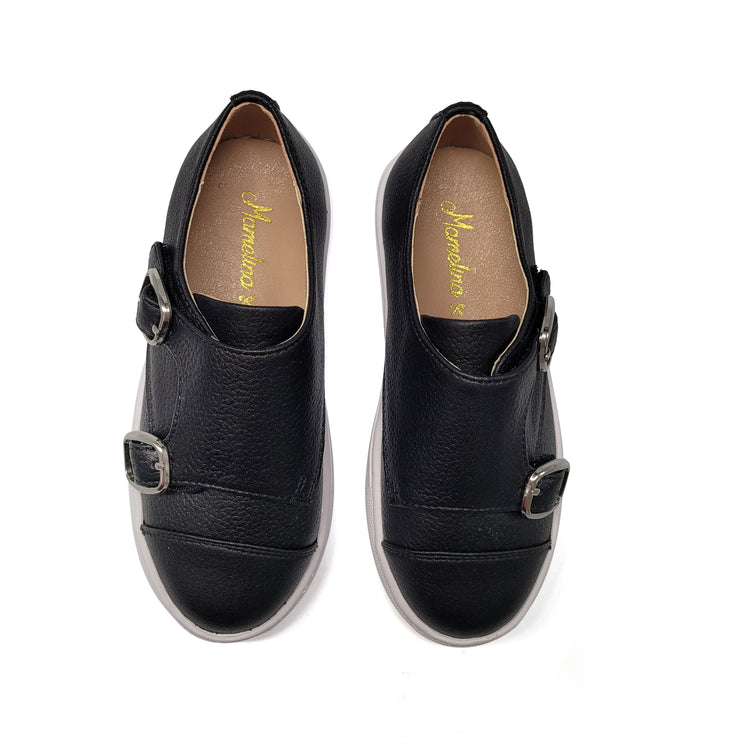 Mamelina Black Velcro Monk Strap Sneaker 160656
