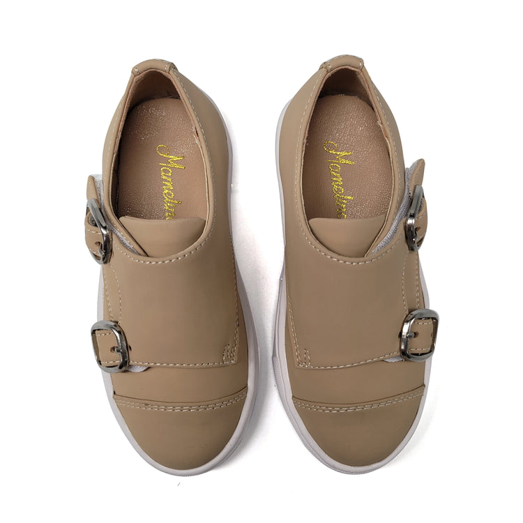 Mamelina Taupe Velcro Monk Strap Sneaker 160656
