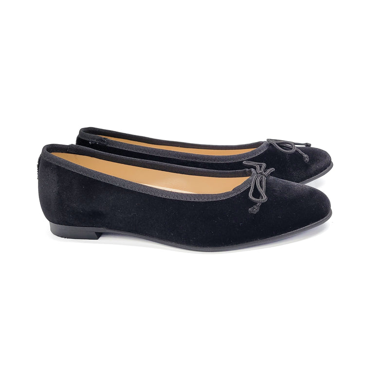 Andanines Black Rust Velvet Ballet Flat 222541