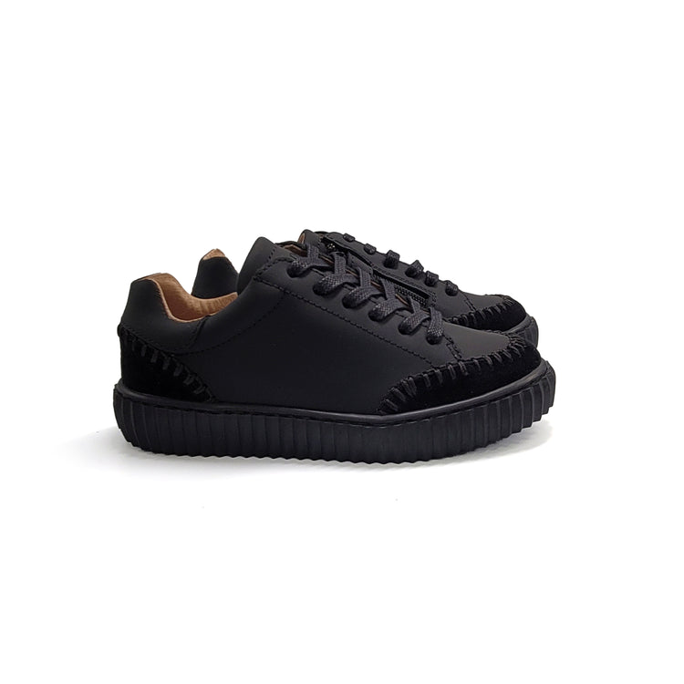 Porte Black Gum Stitched Lace Sneaker 21547