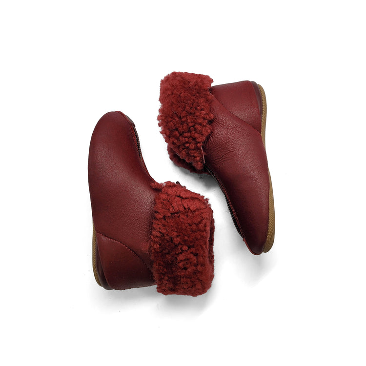 Pepe' Burgundy Front Zipper Baby Bootie 225