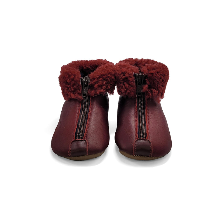 Pepe' Burgundy Front Zipper Baby Bootie 225