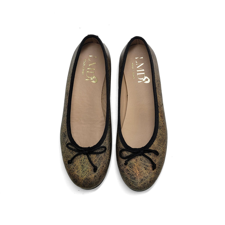 LMDI Abstract Gold Ballet Flat SS2462