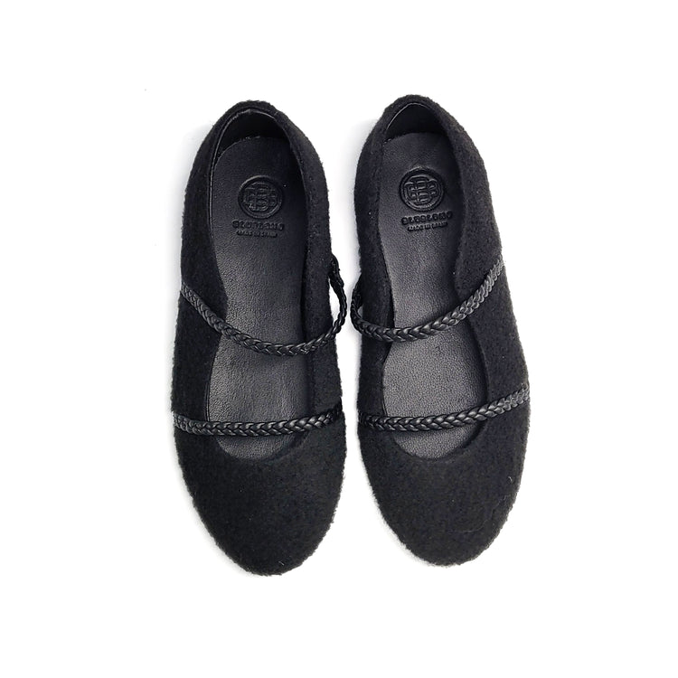 Blublonc Caroline Black Luxe Braided Slip on